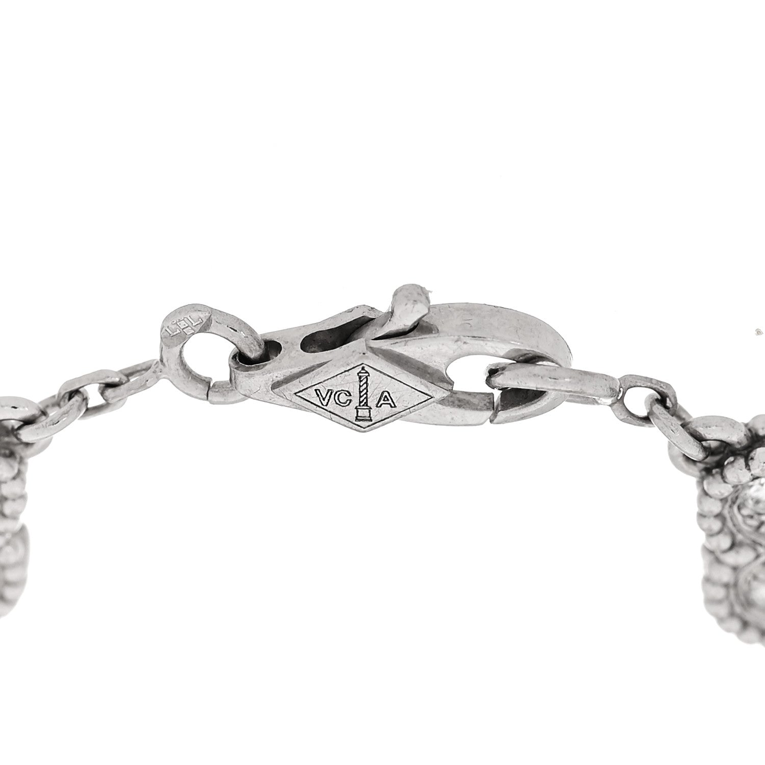 Van Cleef & Arpels 18K White Gold Diamond 6 Motifs Sweet Alhambra Bracelet 3 of 5