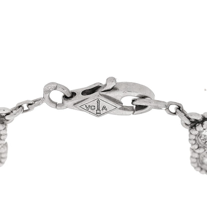 Van Cleef & Arpels 18K White Gold Diamond 6 Motifs Sweet Alhambra Bracelet 3 of 5