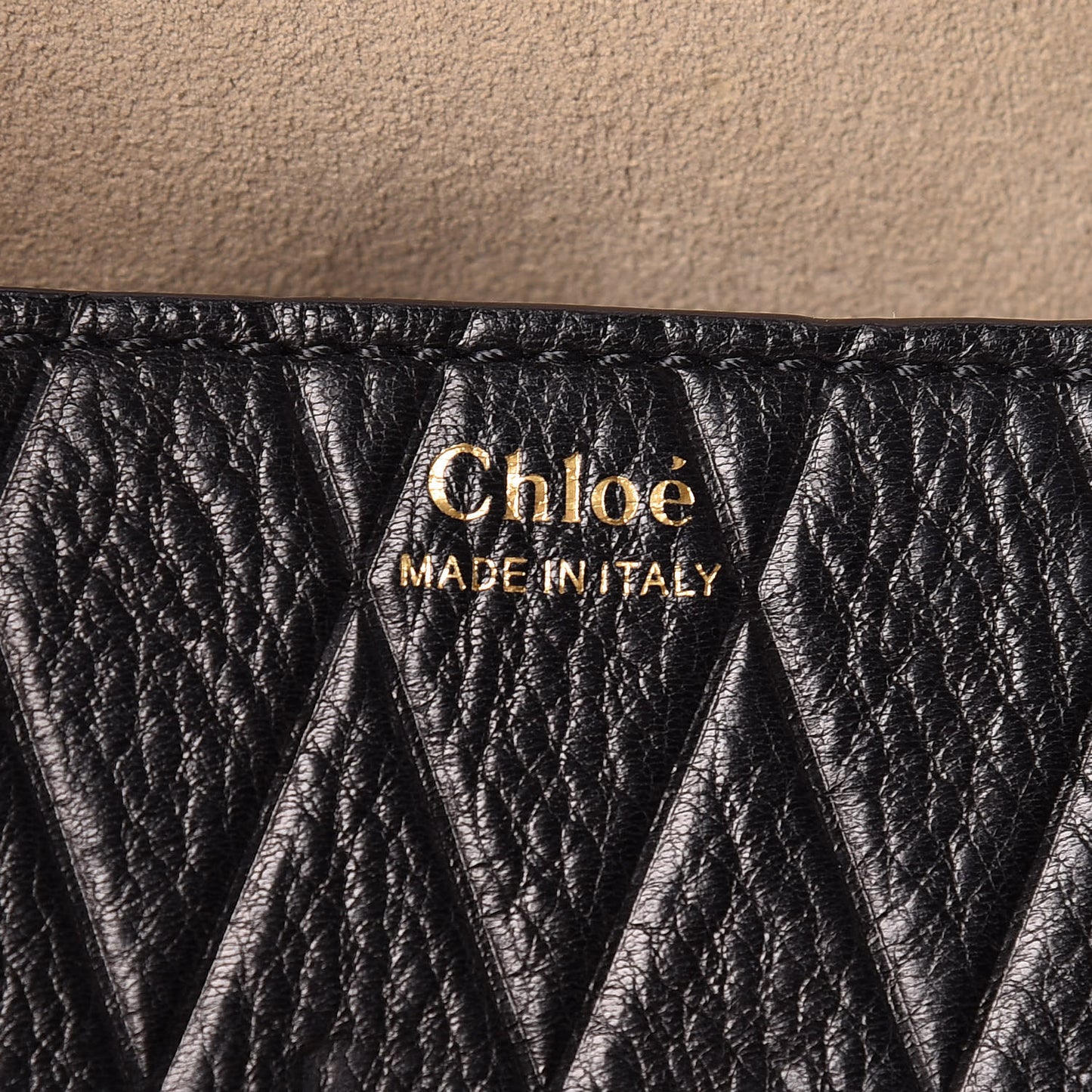 Calfskin Diamond Embossed Drew Shoulder Bag Black