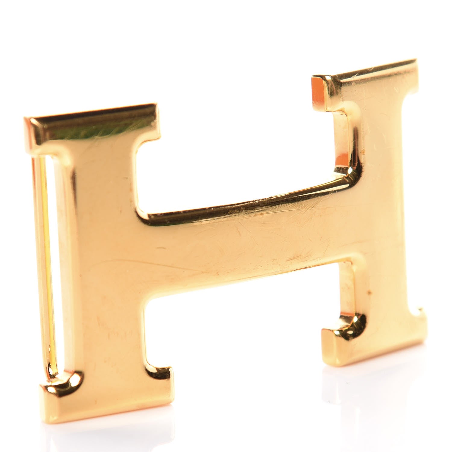 Hermes Tadelakt Epsom 32mm H Belt 85 Gold White 7 of 10