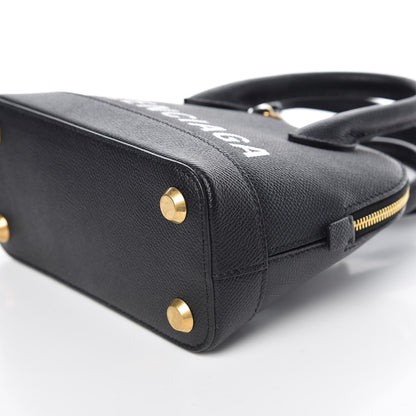 Balenciaga Signature Grained Calfskin XXS Ville Top Handle Bag Black White 7 of 9