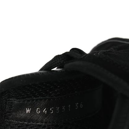 Chanel Suede Calfskin Nylon Grosgrain CC Sneakers 36 Black 9 of 10