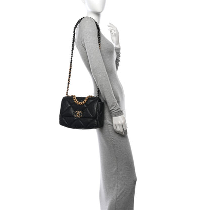 Chanel Lambskin Quilted Medium Chanel 19 Flap Black 2 of 12