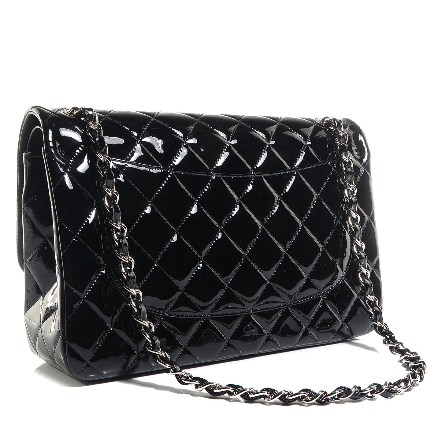 Patent Jumbo Double Flap Black