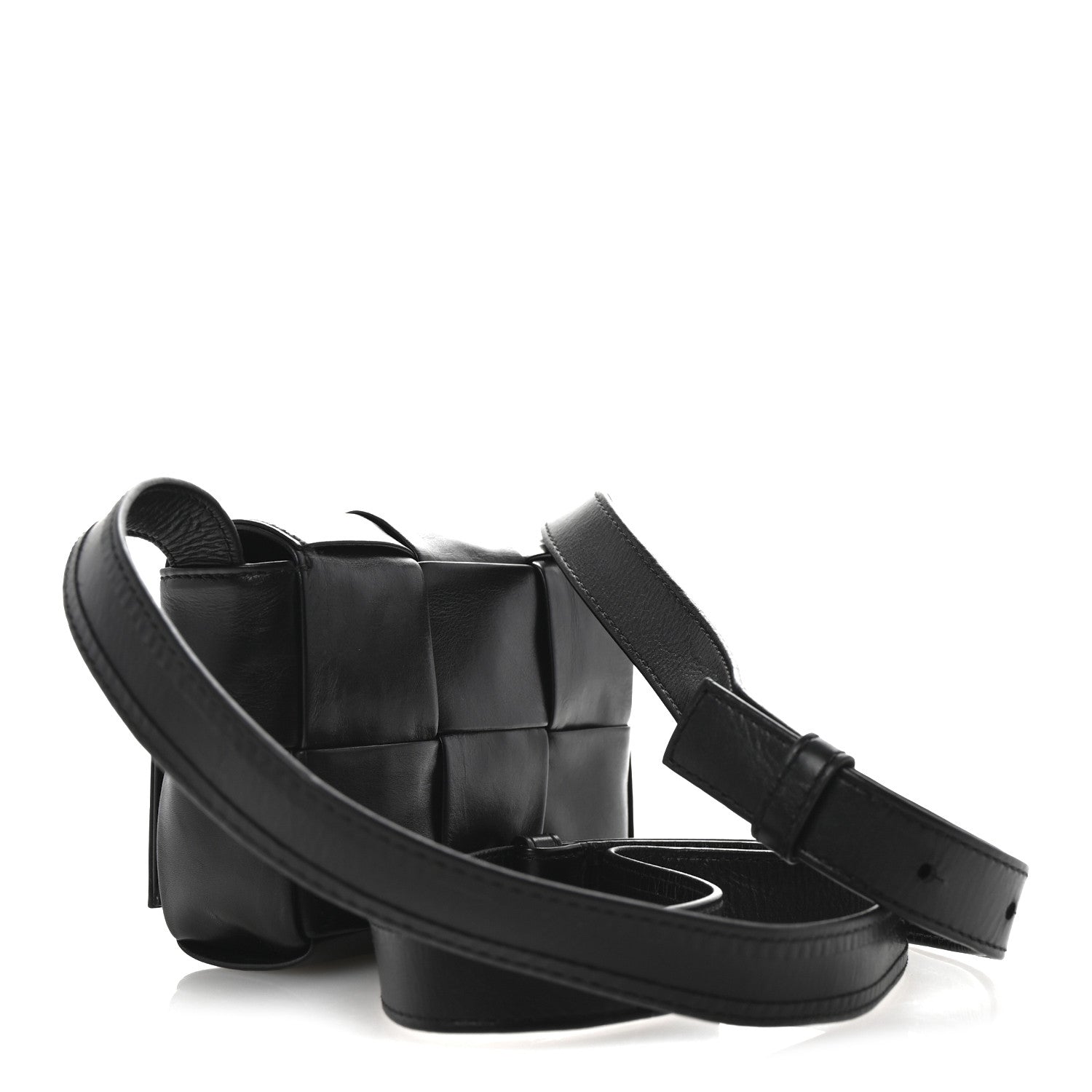 Bottega Veneta Lambskin Maxi Intreccio Candy Cassette Crossbody Bag Black 3 of 11