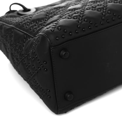 Christian Dior Matte Calfskin Cannage Studded Medium Supple Lady Dior Ultra Black 11 of 12