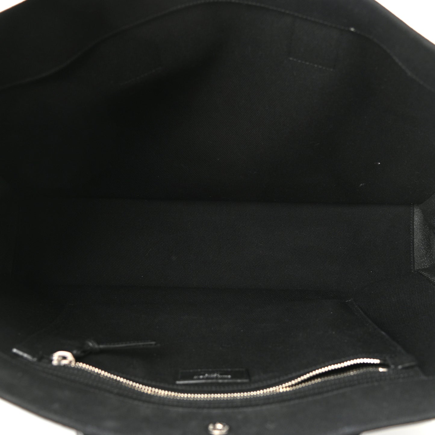 Linen Calfskin Rive Gauche Tote Black