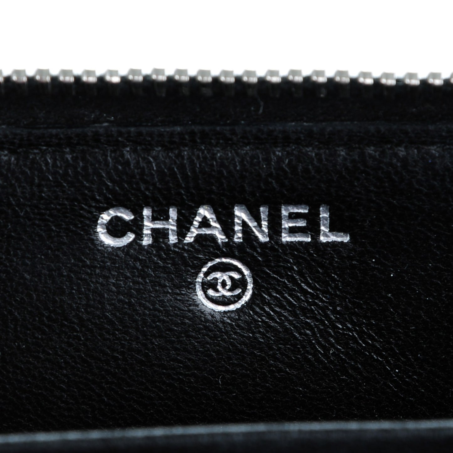 Lambskin Quilted Zip Around Coin Purse Wallet Black