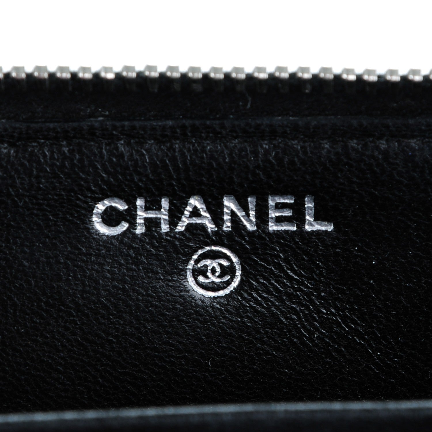 Chanel Lambskin Quilted Zip Around Coin Purse Wallet Black 6 of 9