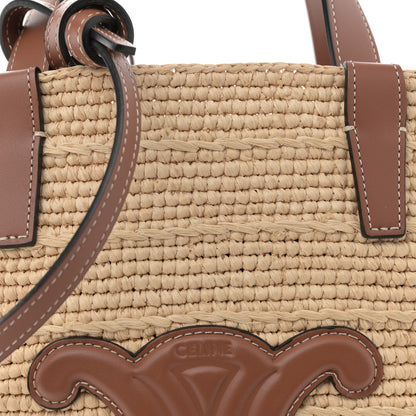 Celine Raffia Calfskin Triomphe Teen Panier Tan 8 of 10