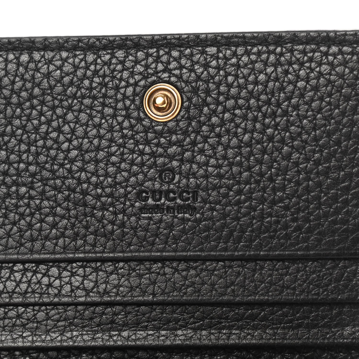 Gucci Pebbled Calfskin Animalier Card Case Black 6 of 9