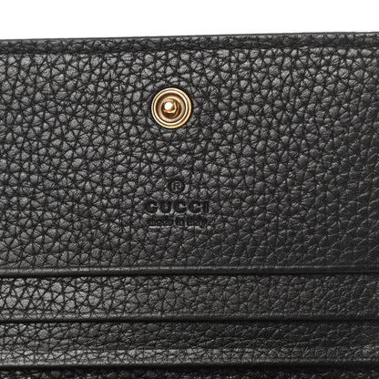 Gucci Pebbled Calfskin Animalier Card Case Black 6 of 9
