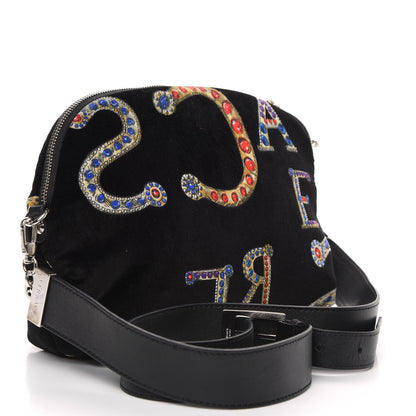 Versace Velvet Crystal Clutch Black 3 of 10