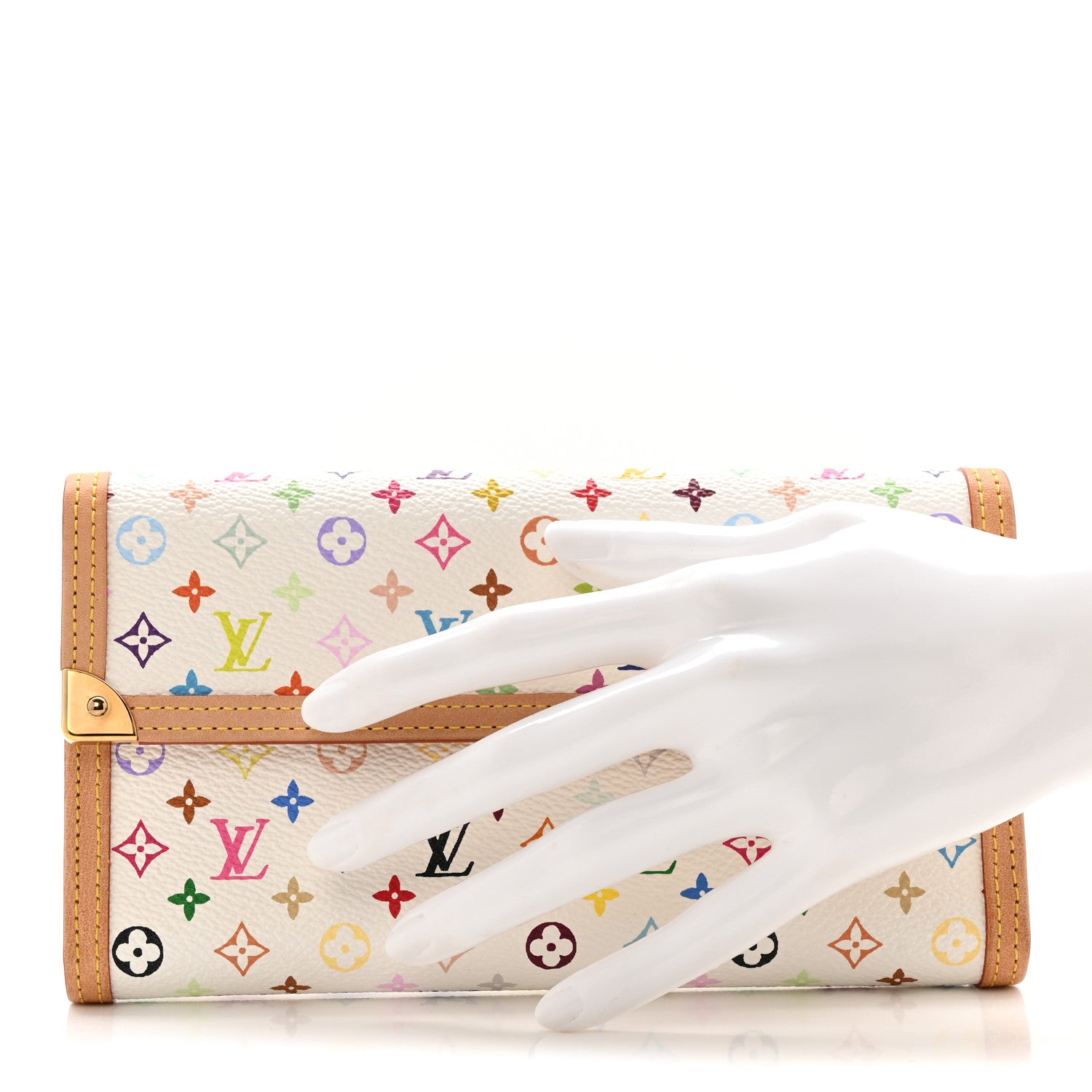 Louis Vuitton Monogram Multicolor Porte Tresor International Wallet White 2 of 10