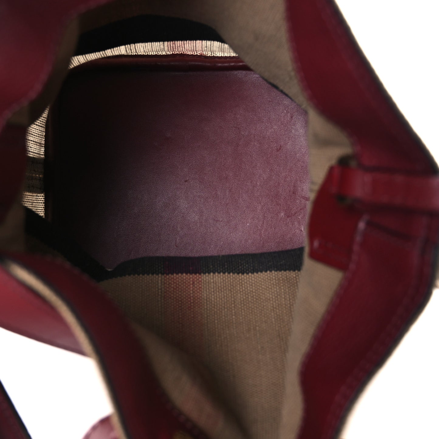 Canvas Mega Check Mini Ashby Tassel Crossbody Burgundy Red