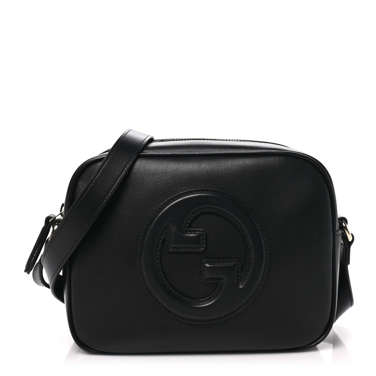 Sakai Be Green Calfskin Diagonal Stitched Small Blondie Shoulder Bag Black
