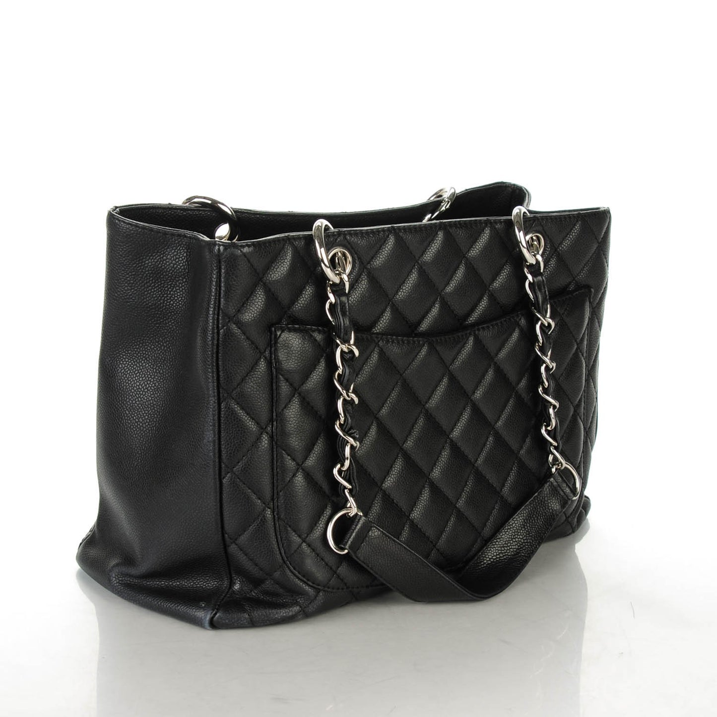 Caviar Quilted Grand Shopping Tote GST Black