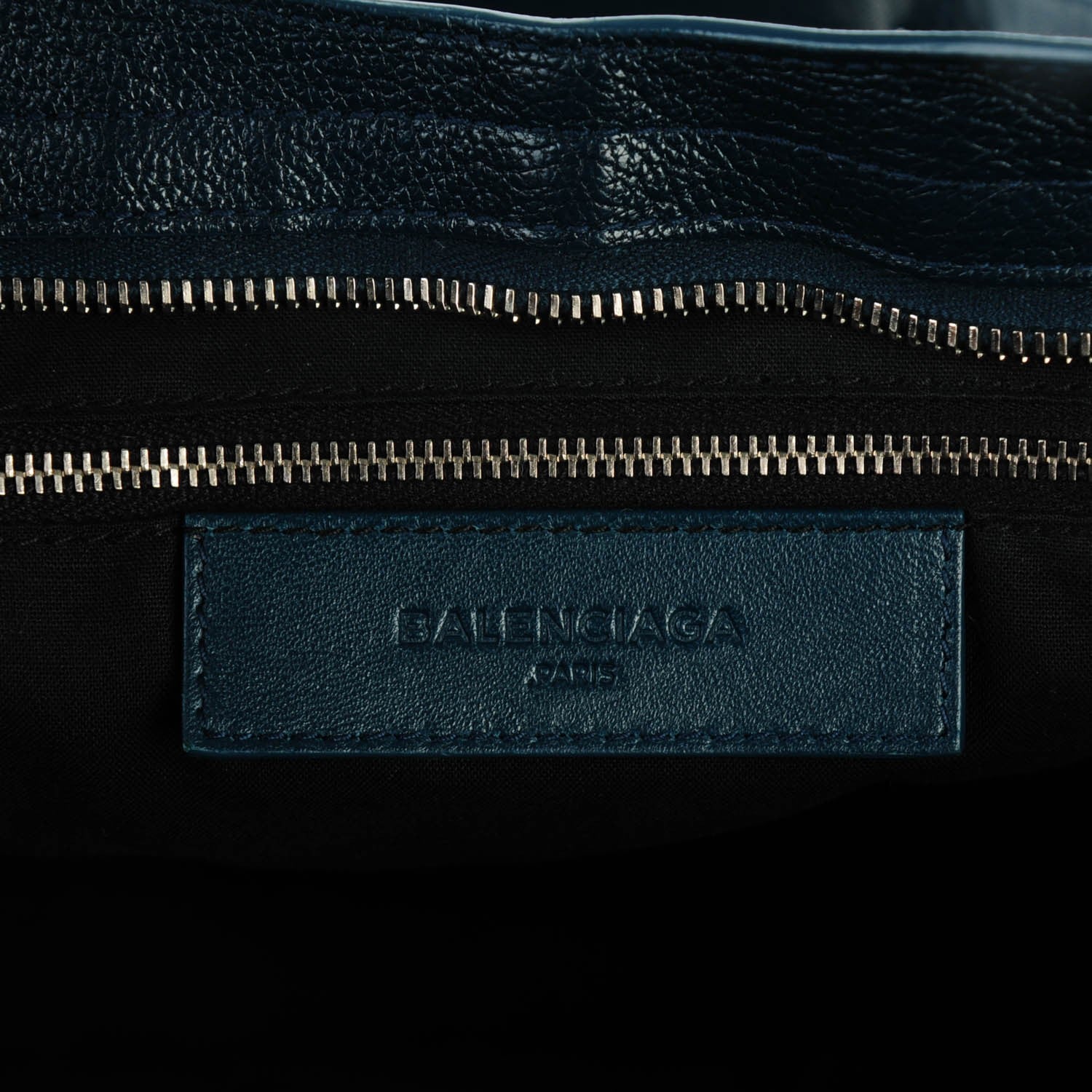Balenciaga Chevre Silver Metallic Edge Hardware City Bleu Paon 6 of 7