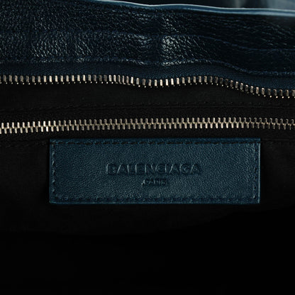 Balenciaga Chevre Silver Metallic Edge Hardware City Bleu Paon 6 of 7