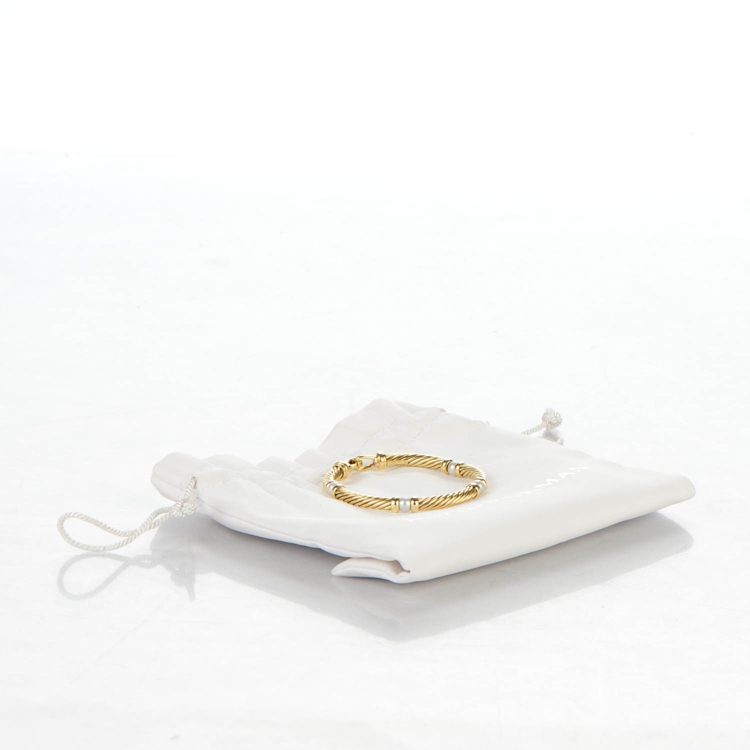 David Yurman Sterling 18k Yellow Gold Pearl 5mm Hampton Bracelet 6 of 6