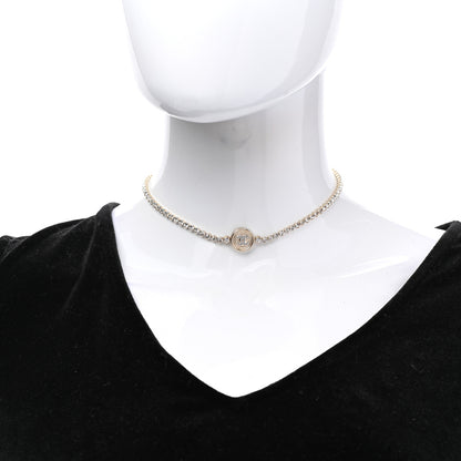 Chanel Crystal CC Chain Short Necklace Gold 2 of 6