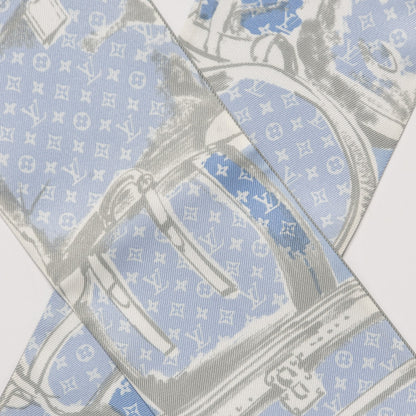 Louis Vuitton Silk Monogram Trunks Bandeau Blue Ciel 3 of 6