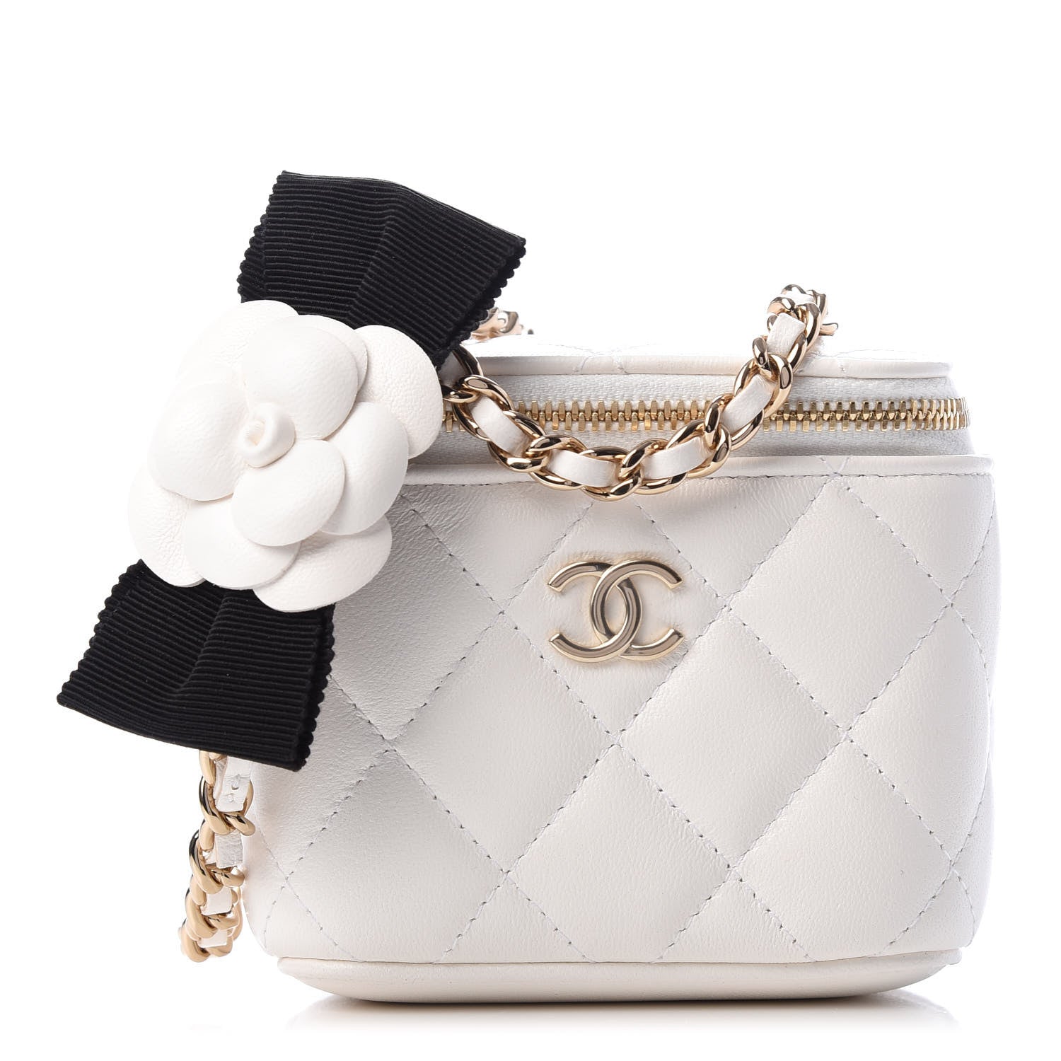 Chanel Lambskin Quilted My Chanel Lady Vanity Case With Chain White 1 of 10