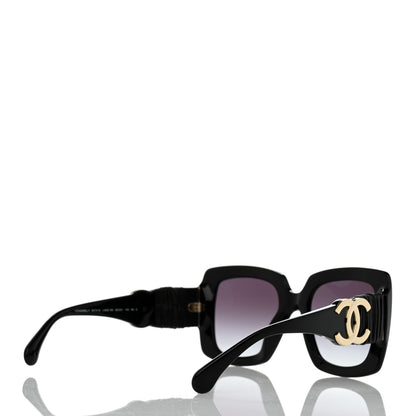 Chanel Acetate Calfskin Square Sunglasses 5474-Q Black 4 of 7