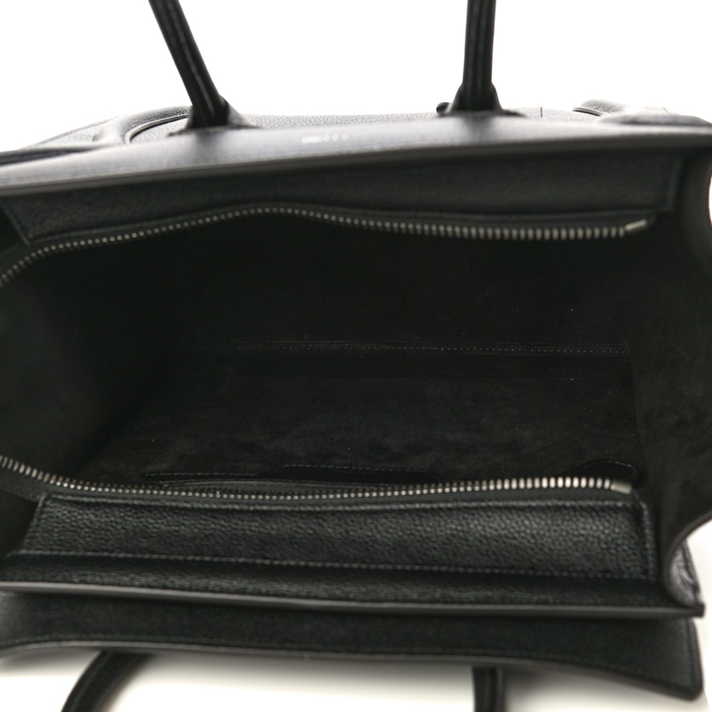 Drummed Calfskin Micro Luggage Black