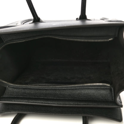 Celine Drummed Calfskin Micro Luggage Black 5 of 12
