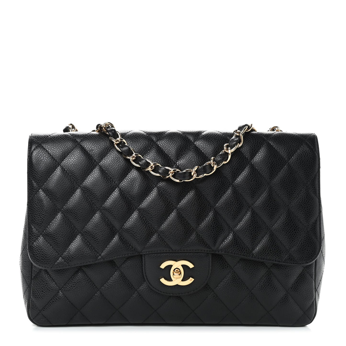 Caviar Quilted Jumbo Single Flap Black