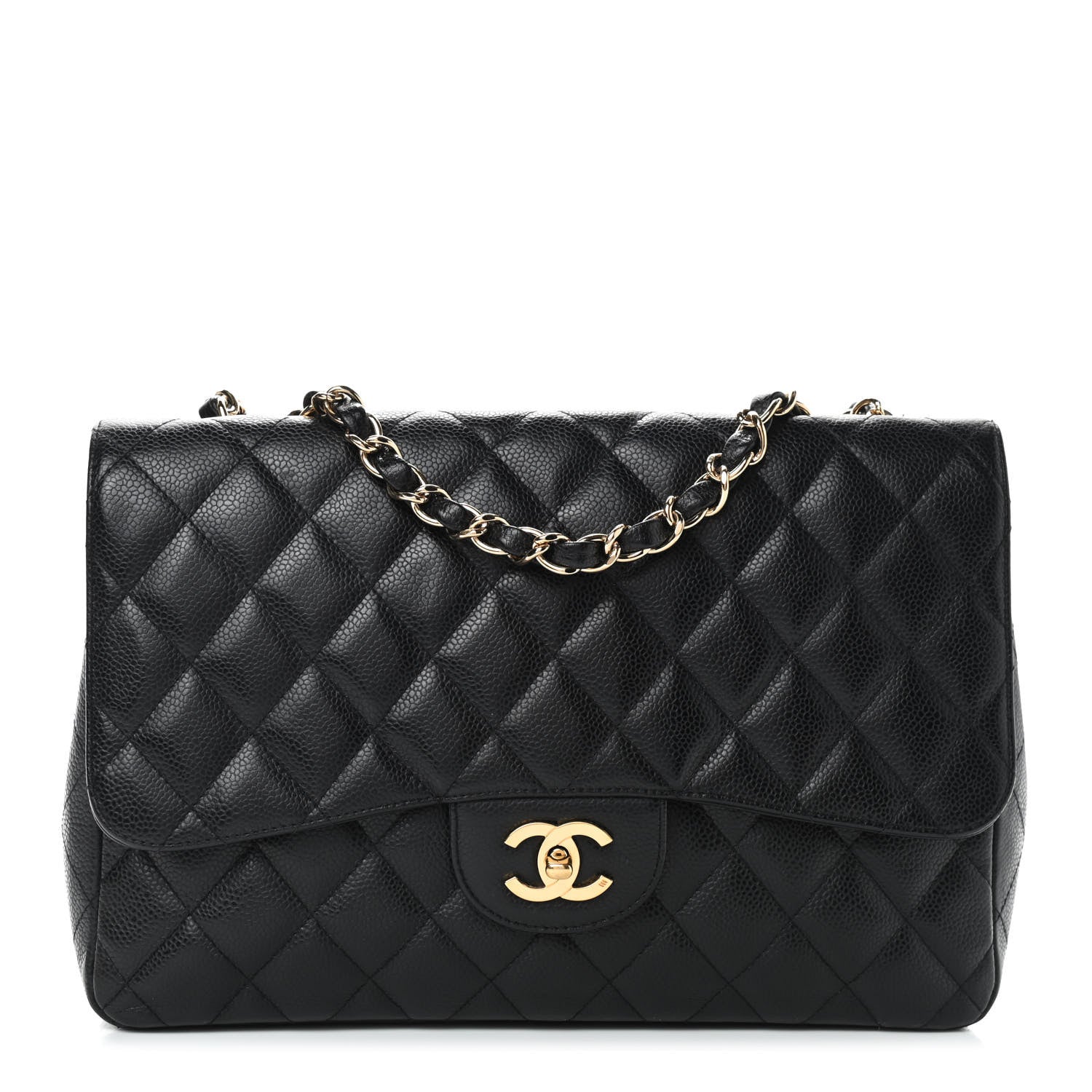 Chanel Caviar Quilted Jumbo Single Flap Black 1 of 12