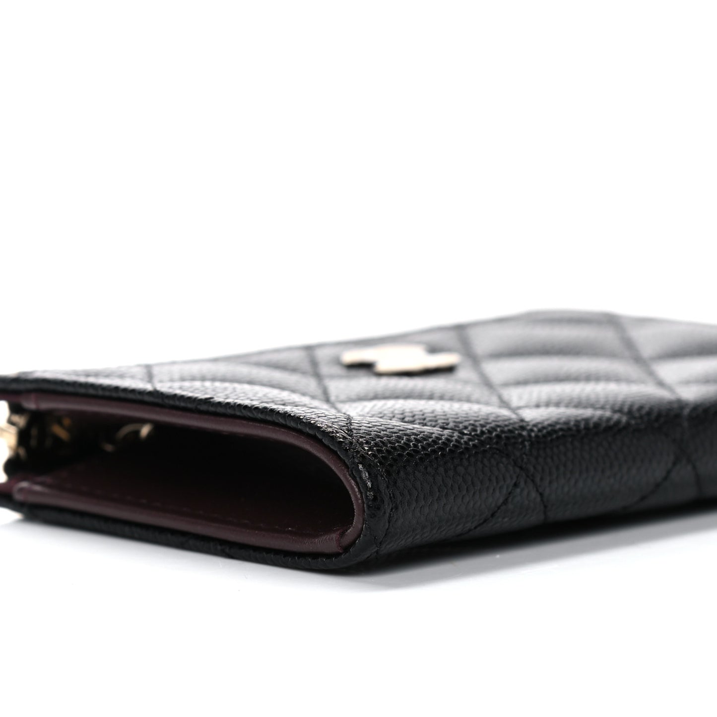 Caviar Quilted Zipped Key Holder Case Black