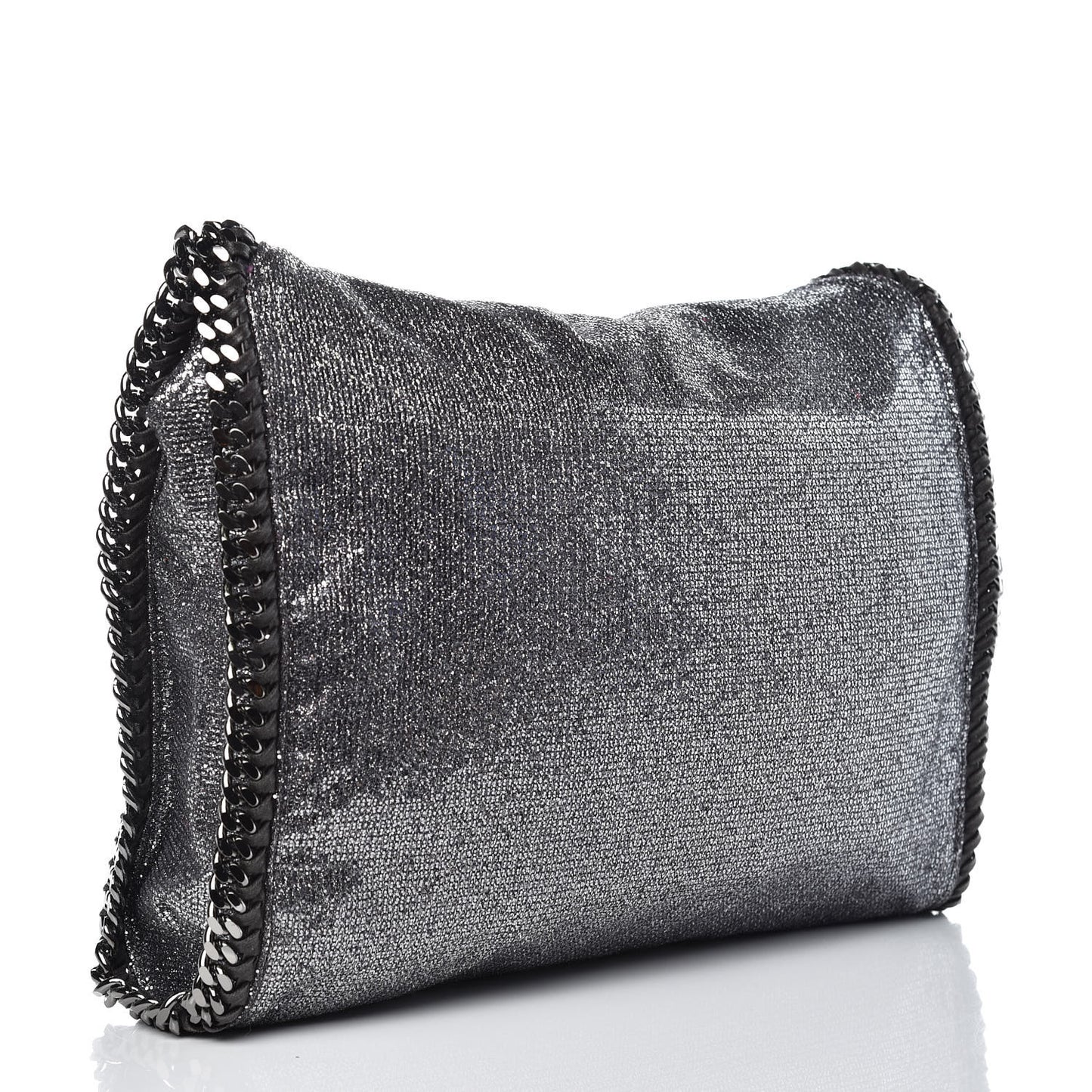 Metallic Glitter Small Falabella Tote Silver