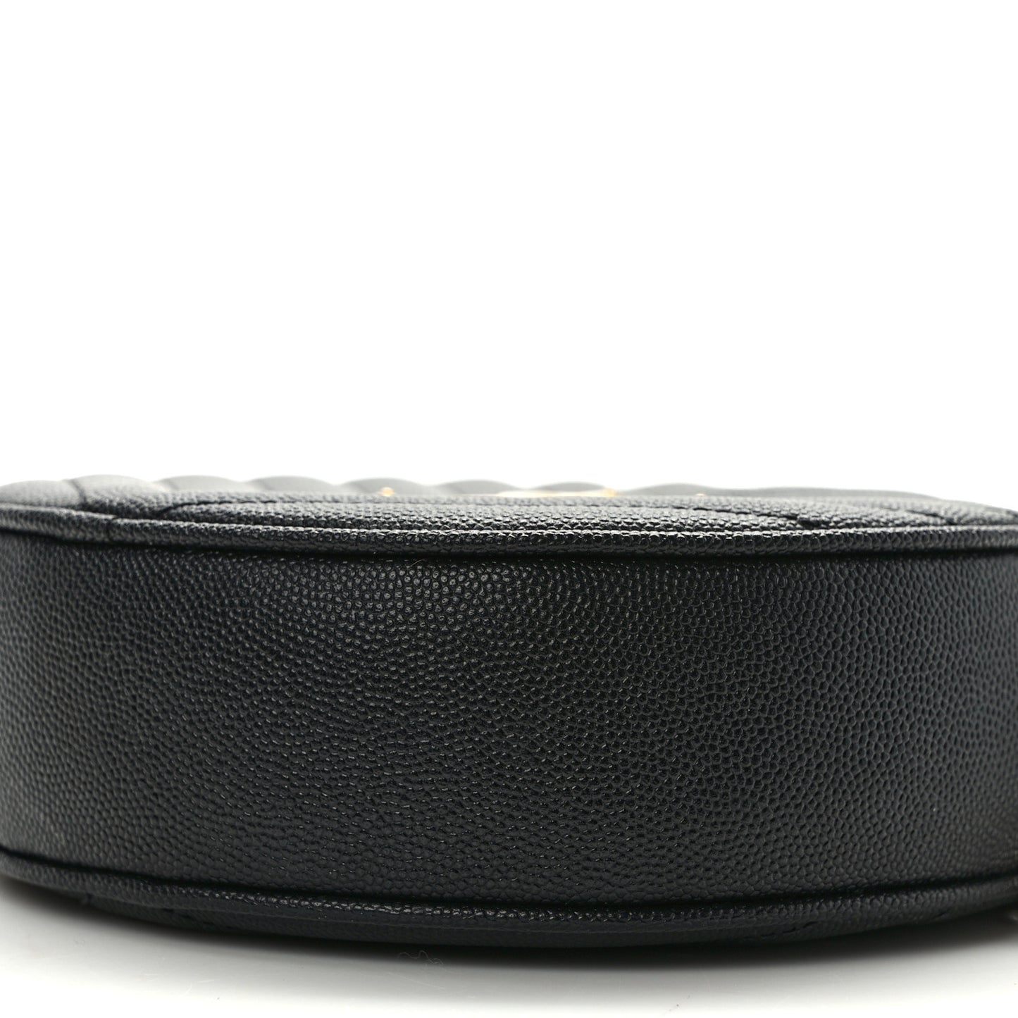 Grain De Poudre Matelasse Chevron Quilted Round Vinyle Camera Bag Black