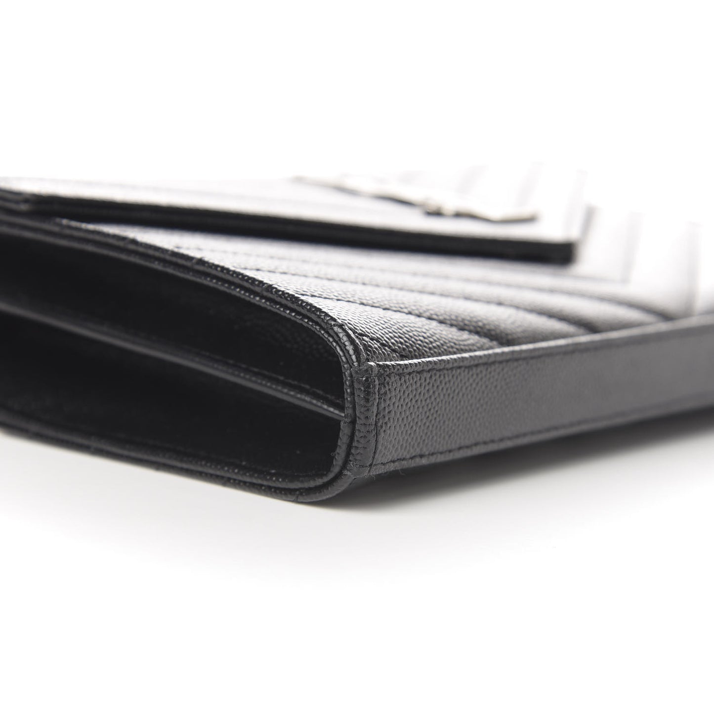 Grain De Poudre Matelasse Chevron Monogram Chain Wallet Black