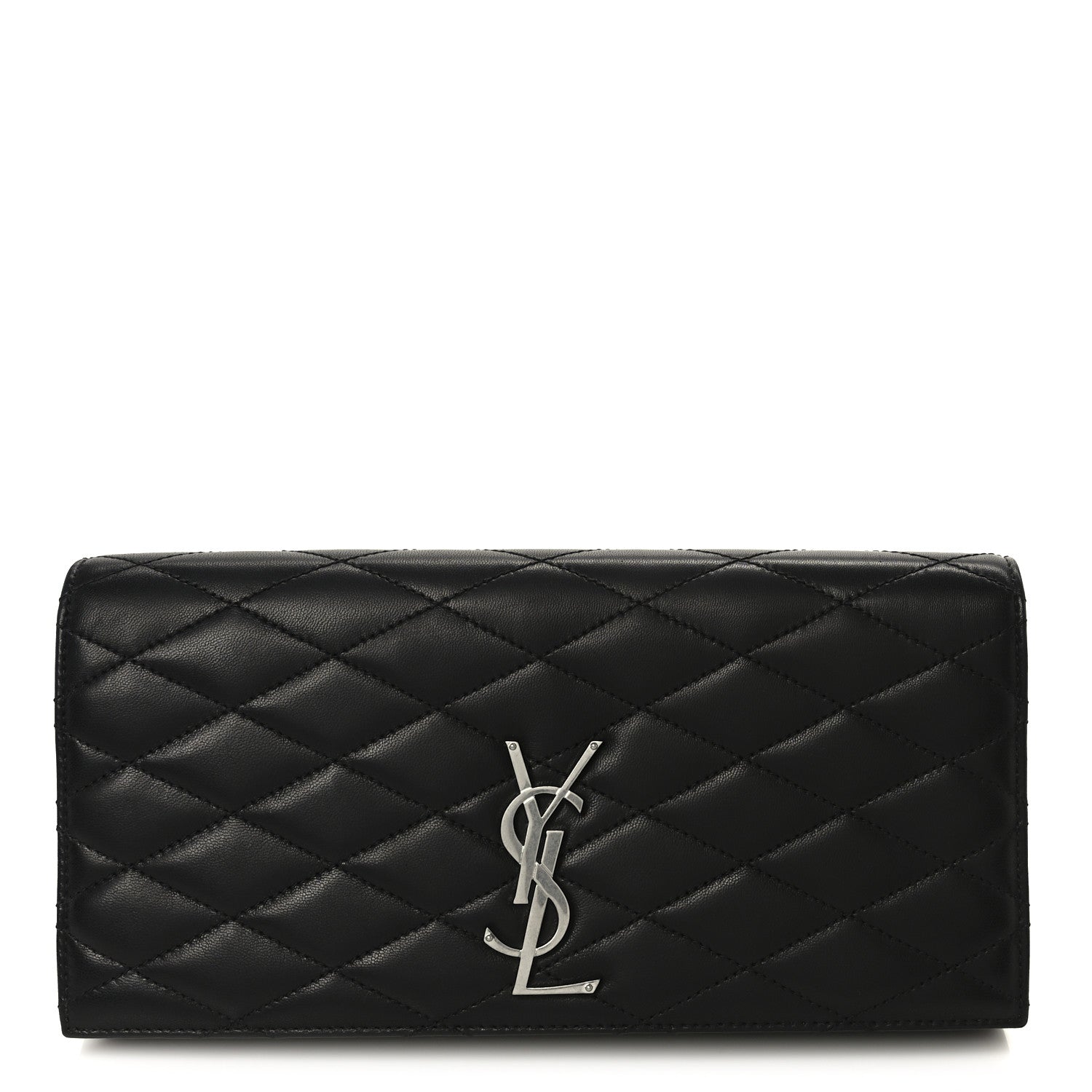 Saint Laurent Lambskin Quilted Kate Clutch Black 1 of 9