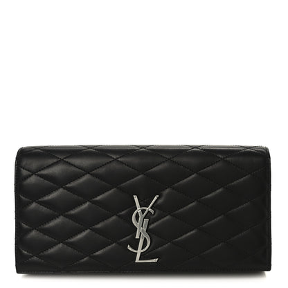 Saint Laurent Lambskin Quilted Kate Clutch Black 1 of 9