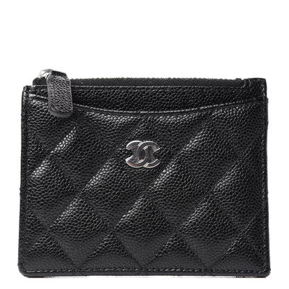 Chanel Caviar Quilted CC Zip Card Holder Black 1 of 16