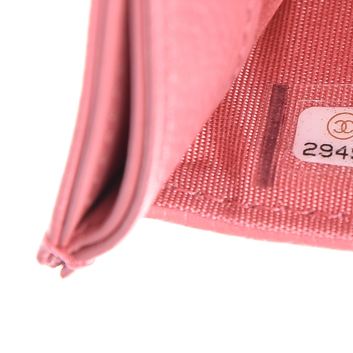 Caviar Camellia Embossed Card Holder Pink