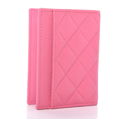 Chanel Caviar Quilted Card Holder Wallet Pink 3 of 8