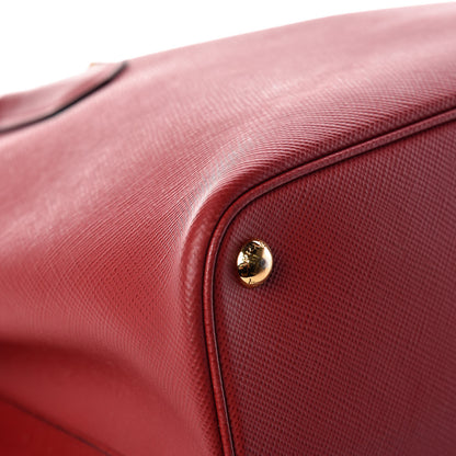Prada Saffiano Cuir Medium Double Bag Rosso 9 of 13