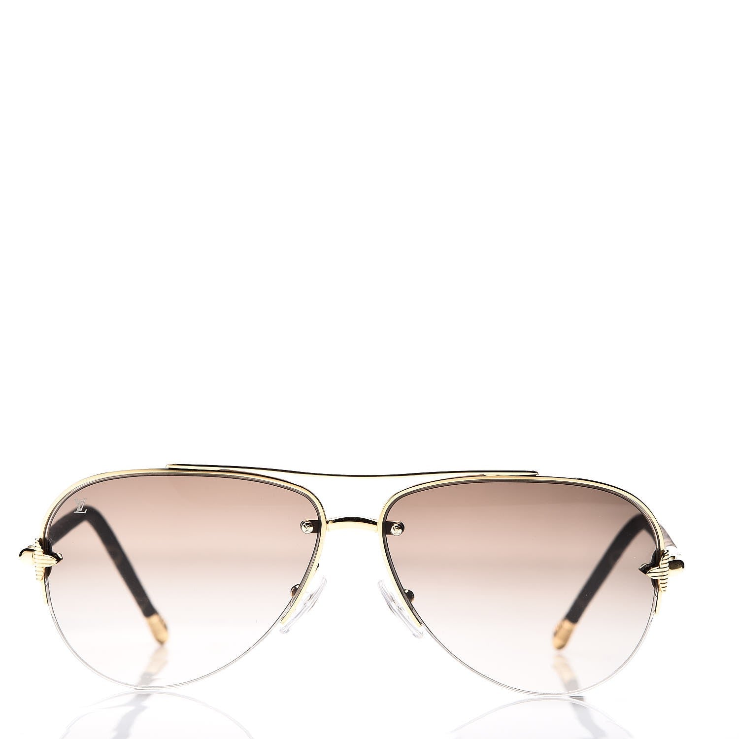 Louis Vuitton Monogram Petite Viola Pilote Aviator Sunglasses Z0571U Brown 2 of 7