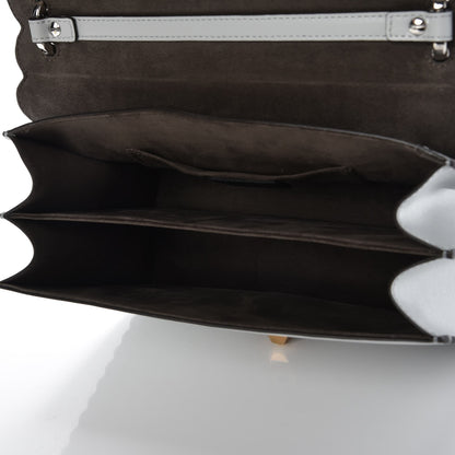 Fendi Vitello Liberty Scalloped Spike Studded Kan I Shoulder Bag Grigio Perla Multicolor 7 of 9