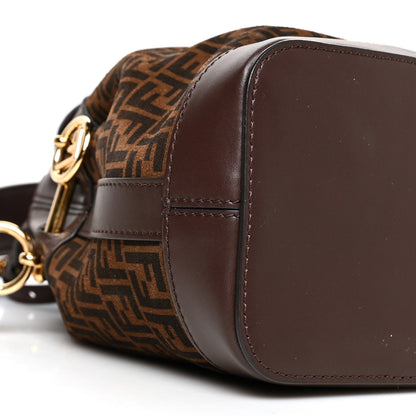 Fendi Suede Vitello King F is Fendi Micro FF Mini Mon Tresor Bucket Bag Sigaro Marrone Ebano 9 of 10