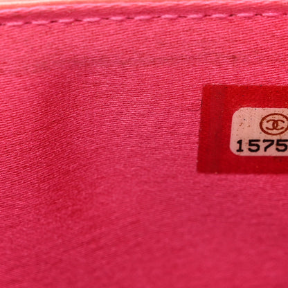 Chanel Patent Camellia Embossed Wallet on Chain WOC Rose 7 of 24