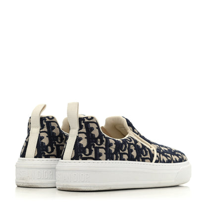 Christian Dior Canvas Oblique Embroidered Womens Solar Slip On Sneakers 40 Deep Blue 3 of 4
