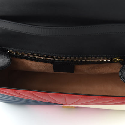 Gucci Calfskin Bamboo Trapuntata Queen Margaret Top Handle Bag Blue Agata Hibiscus Red Mystic White Sugar Pink 5 of 10