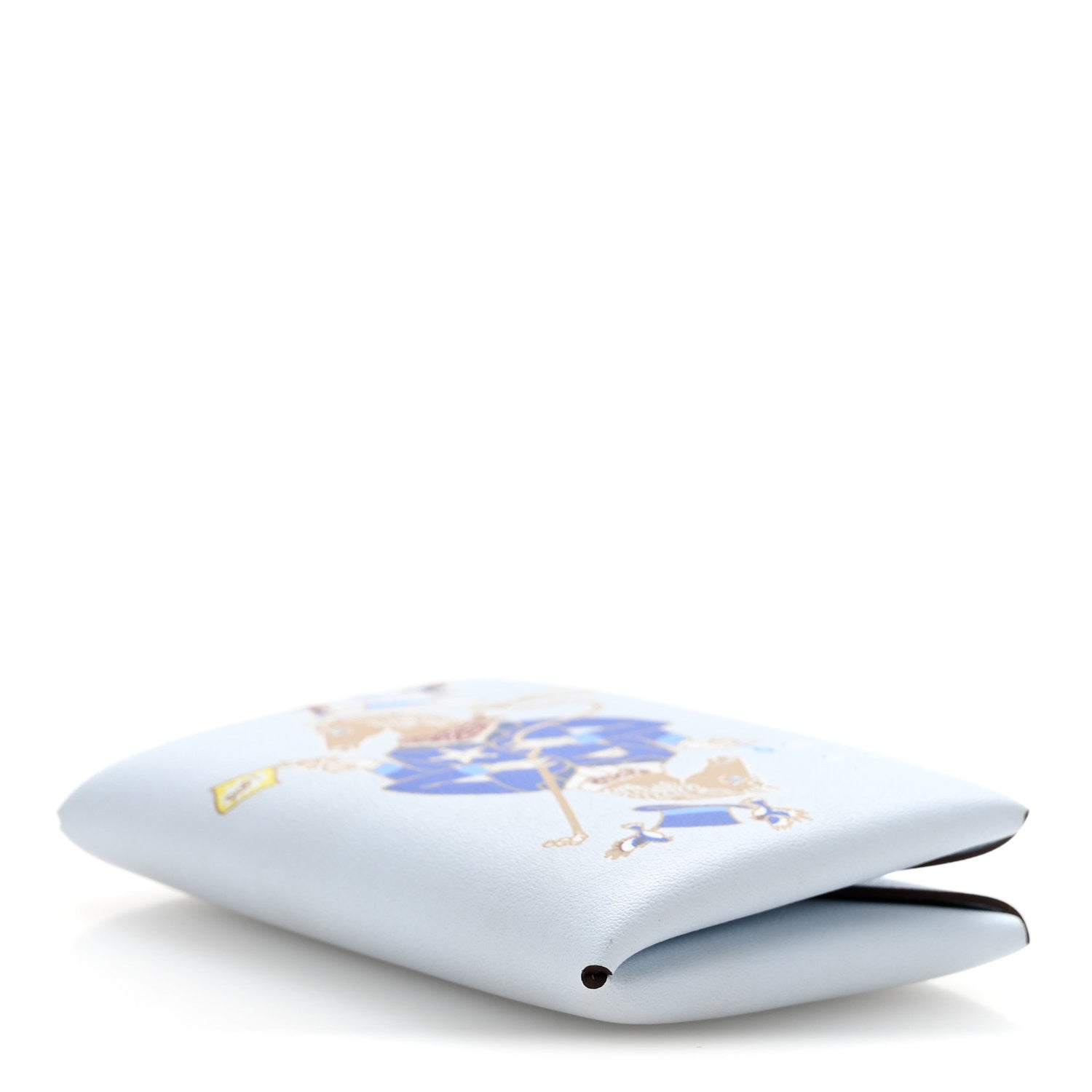 Hermes Swift Printed Cowboy Calvi Card Case Bleu Brume 4 of 8