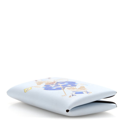 Hermes Swift Printed Cowboy Calvi Card Case Bleu Brume 4 of 8